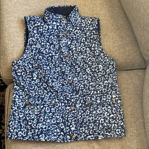 Talbots Blue and White Patterned Vest
